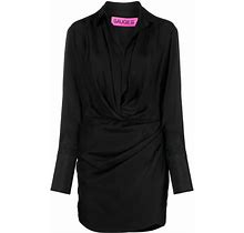 GAUGE81 - Silk Open-Neck Shirt Dress - Women - Silk/Acetate/Cupro - S - Black