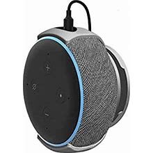 FOSO Wall Mount For Alexa Echo Dot 3rd Gen, Bracket Stand Holder For Smart Speaker, Built-In Cable Management Hide Messy Wires, For Kitchen, Bedroom