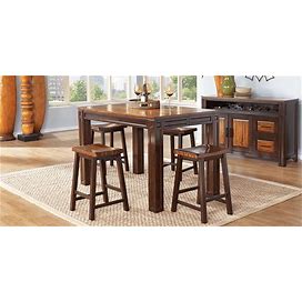 Rooms To Go Adelson Chocolate 5 Pc Counter Height Dining Room