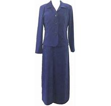 Jessica Howard Vtg 2 Pc Size 12 Shift Modesty Long Dress Blue Business