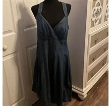 Dressbarn Dresses | Dress Barn Denim Pleated Dress D-36 | Color: Black | Size: 12