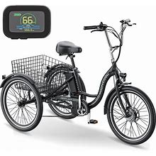 Barbella Adult Electric Bicycles Electric Tricycle For Adults With Removable Battery, 350W 36V Electric Trike Motorized Trike, 7 Speeds Three Wheel E