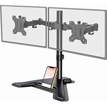 MOUNT PRO Dual Monitor Stand - Free Standing Full Motion Desk Black