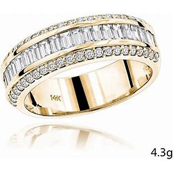 Womens Light Ring Luxury Fashion 14K Gold Three-Drain Diamond Slternate Simple