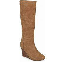 Journee Collection Langly Women's Wedge Knee High Boots, Girl's, Size: 11 Medium, Med Brown