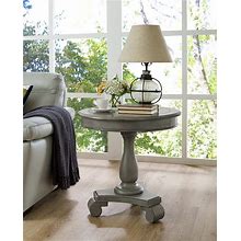 Roundhill Furniture Rene Contemporary Wood Pedestal Side Table, Gray