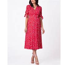 Seraphine Women's Midi Wrap Maternity Dress - Red Floral