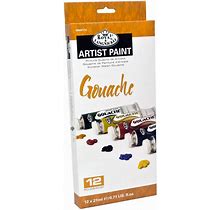 Royal & Langnickel Gouache Color Artist Tube Paint, 21Ml, 12-Pack