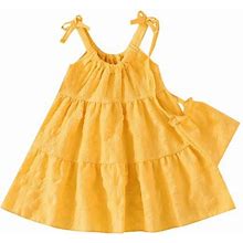 Niuredltd Toddler Kids Baby Girls Summer Casual Halter Splicing A Line Dress Party Princess Dress Clothes Size 3Y