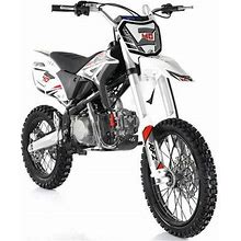 Apollo RFZ 140 Z40 Dirt Bike 140Cc Mid-Size New Dirtbike W/Manual Youth / Kids Large Frame And 17'/14' Tires- White