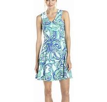 Lilly Pulitzer Dahlia Paisley Fit Flare Dress Blue Xs