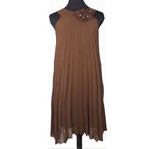 Vitrin Dresses | Vitrin M Brown Pleated Sleeveless Summer Dress | Color: Black/Brown | Size: M