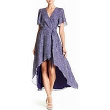 Parker Dresses | Parker High-Low Wrap Dress Stargazing Blue Asymmetric Blue Size Small | Color: Blue/White | Size: S