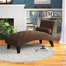 Nathaniel Home Indoor Mila Microfiber Chaise Armless Rolled Backrest Lounge Chair Leisure Sofa Recliner With Pillow For Living Room Bedroom Coffee