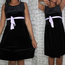 George Dresses | Vintage Velvet Babydoll Dress | Color: Black | Size: M