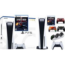 2022 Sony Playstation 5 Ps5 Disk Console Blu-Ray Bundle Marvel's