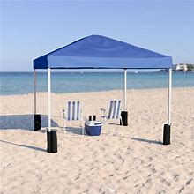 Flash Furniture 10'X10' Blue Pop Up Event Straight Leg Canopy Tent With Sandbags And Wheeled Case