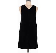 Talbots Casual Dress - Shift V-Neck Sleeveless: Black Solid Dresses - Women's Size 8 Petite