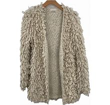 Venus Sweaters | Venus Shag Sweater Cardigan Womens Small Rug Knit Cream Cozy Chunky Coatigan | Color: Cream | Size: S