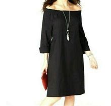Jjill Women's S Petite Woven Black Dress - On Or Off Shoulder - 2