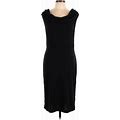 Chadwicks Casual Dress - Midi: Black Solid Dresses - Women's Size 10
