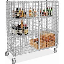 Stainless Steel Security Cart - 60 X 24 X 69" - ULINE - H-6841