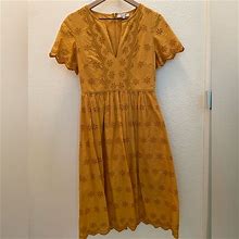 Madewell Dresses | Madewell Marigold Eyelet Dress Size 0 | Color: Yellow | Size: 0