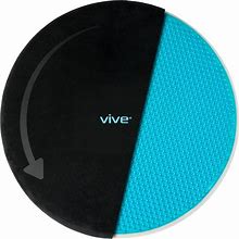 Vive Swivel Car Seat Cushion For Elderly Assistance - 360 Large Round Rotating Chair Pad With Memory Foam (Black)