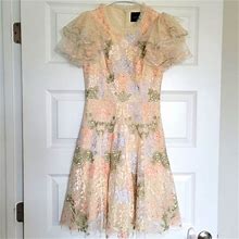 Needle & Thread Dresses | Nwot Needle & Thread Elin Blossom Mini Dress | Color: Cream/Pink | Size: 4