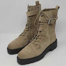 Sam Edelman Junip Combat Boots Lace Up Safari Tan Suede Leather Size 9