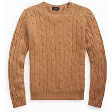 RALPH LAUREN Cable-Knit Cashmere Sweater Collection Camel Melange