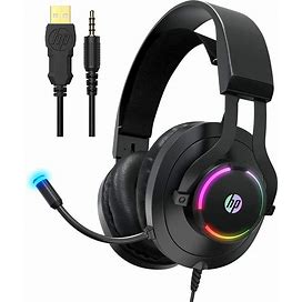 HP Gaming Headset With Microphone Wired Over Ear Gaming Headphones With Mic For PS4 PS5 Xbox One Nintendo Switch PC Laptop Gamer Headset 3.5mm Jack