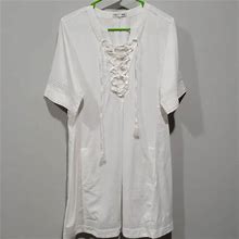 Madewell X Daryl K Mini Shift Dress Women Size 14 Beverly White Lace