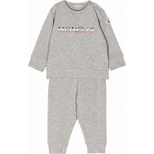 Moncler Enfant - Logo-Print Stretch-Cotton Tracksuit - Kids - Elastane/Cotton - 36 - Grey