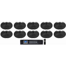 Rockville 6-Zone Amplifier+10 Black Dual 4" 70V Wall Speakers For