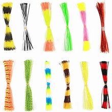 Fishing Skirt For Rubber Fishing Bass Jig Lures, Silicone Lure Skirt Spinnerbait Skirts, 12 Bundles 50 Strands Fishing Bait Accessories