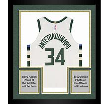 Framed Giannis Antetokounmpo Milwaukee Bucks Autographed White Nike Authentic Association Edition Jersey