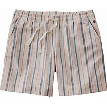 L.L.Bean | Women's Lakewashed Dock Shorts, Mid-Rise Stripe Sailcloth Multi Stripe 14, Cotton Blend