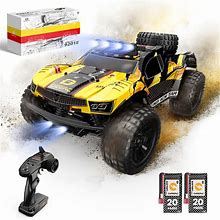 DEERC 9201E 1:10 Large Remote Control Truck With Lights, Fast Short Course RC Car, 48 Km/H 4X4 Off-Road Hobby Grade Toy Monster Crawler Electric