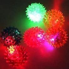 Jbhelth Flashing Light Up Spikey Ball High Bouncing Balls Novelty Sensory Hedgehog Balls