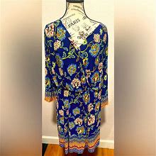 Auw Dresses | Floral Short Dress | Color: Blue/Green | Size: 12