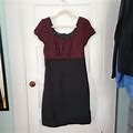 Maurices Dresses | Maurices Black Dress With Red Polka Dots & Pencil Skirt. Midi Dress. Size 11/12 | Color: Black/Red | Size: 12