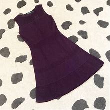 NWT Lauren Ralph Lauren $169 PS Petite Small Purple Knit Sleeveless A-Line Dress