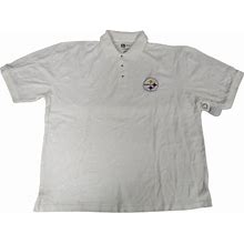 New Pittsburgh Steelers Mens Sizes XL-5XL White Polo Shirt