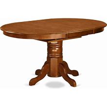 East West Furniture AVT-SBR-TP Avon Kitchen Dining Table - An Oval Wooden Table Top With Butterfly Leaf & Pedestal Base, 42X60 Inch, Saddle Brown