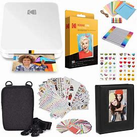 KODAK Step Slim Instant Mobile Photo Printer - Kit: 20 Pack Zink Paper, Case, Photo Album, Markers, Sticker Sets