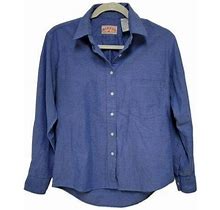 Red Kap Long-Sleeved Button Down Women's Shirt Size 10 Regular Blue
