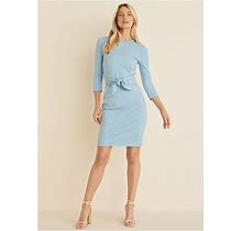Women's Ponte Tie Waist Dress - Light Blue, Size S By Venus