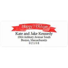 Christmas Card Return Address Labels - Happy Holidays - Stickers - Custom - Personalized - Red
