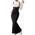 COZYEASE Women's Rib Knit Button Front Maxi Dress Sleeveless Bodycon High Waist Dress